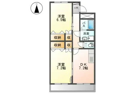 ルミナスコート(2DK/2階)の間取り写真