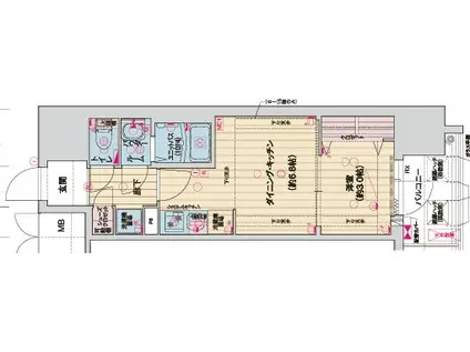 ソルテラス神戸栄町通(1DK/4階)の間取り写真
