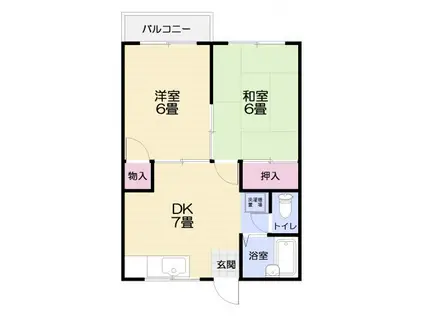 TAハウス(2DK/1階)の間取り写真