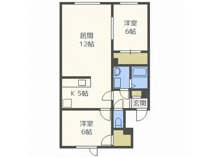 ラフォーレM(2LDK/3階)の間取り写真
