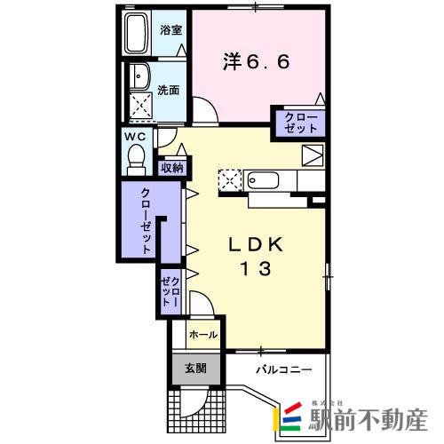 アプローズII(1LDK/1階)の間取り写真