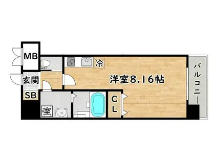 GRAND CINQ 02(ワンルーム/3階)の間取り写真