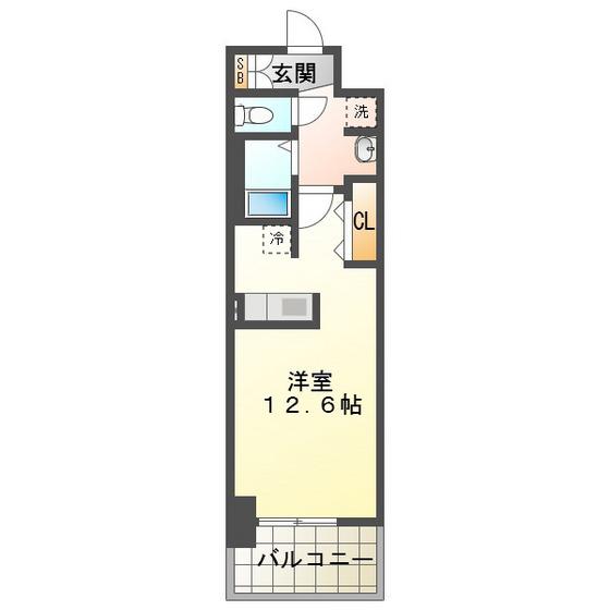 LASANTE鵜の森(ワンルーム/6階)の間取り写真