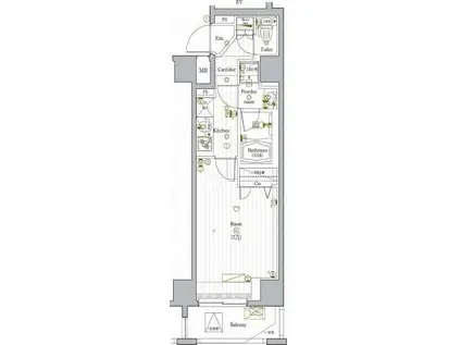 PREMIUM CUBE G駒沢大学(1K/4階)の間取り写真