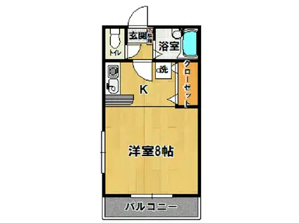 平砂マンション(1K/4階)の間取り写真