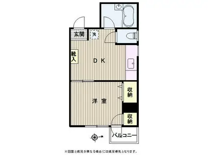 すいーとぴあ本郷(1DK/3階)の間取り写真