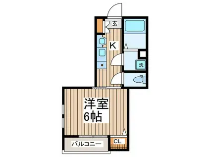 ラウレア北越谷II(1K/1階)の間取り写真