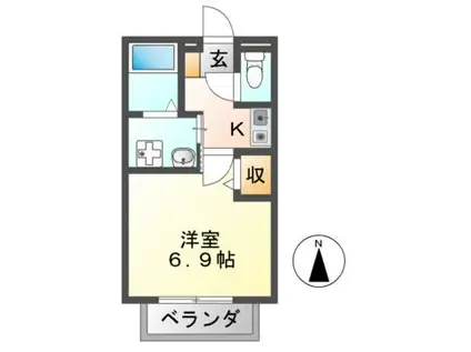 セジュールシャトレーA棟(1K/1階)の間取り写真