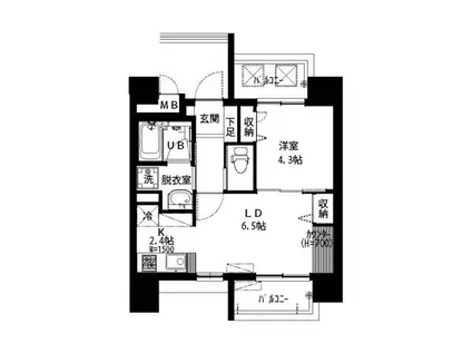 ブランシュール北町(1LDK/4階)の間取り写真
