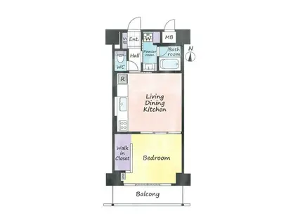 シティプラザ恵比寿(1LDK/8階)の間取り写真