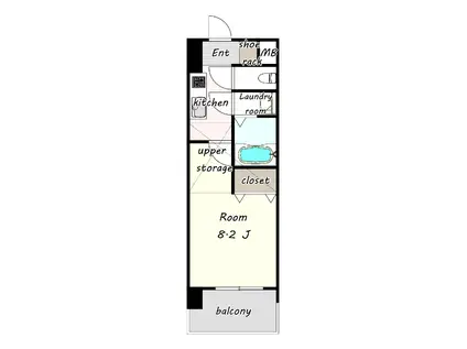 NO60 V TOWER 天神(1K/2階)の間取り写真