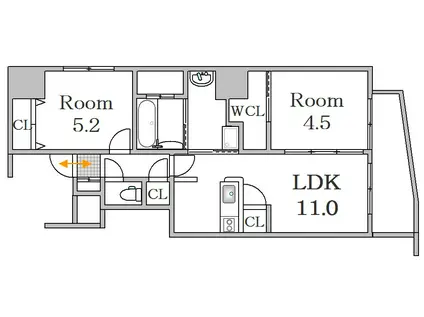 セントヒルズ上幟町(2LDK/4階)の間取り写真
