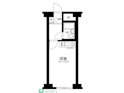 ダイアパレス石神井公園(ワンルーム/6階)の間取り写真