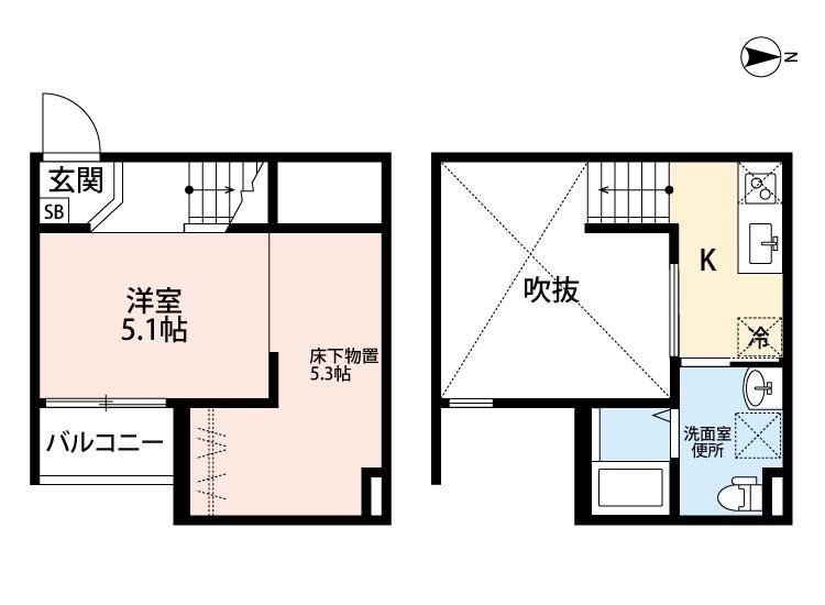 ルミエール十一番町(1K/1階)の間取り写真