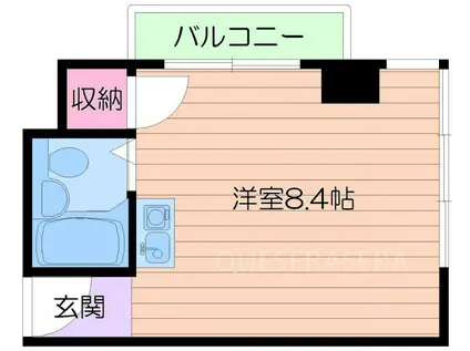 シルフィード(ワンルーム/3階)の間取り写真