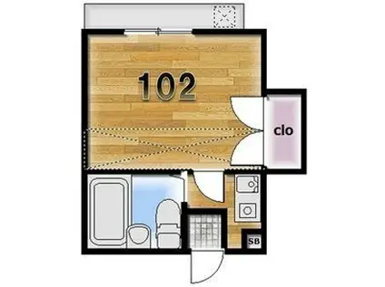 ホワイトパレス新柏(1K/1階)の間取り写真