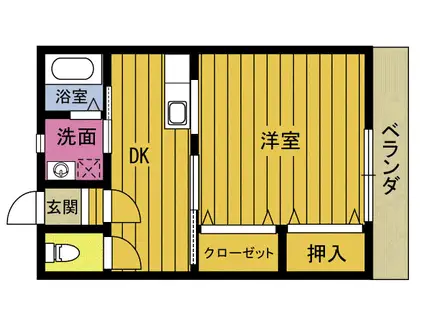 クレメント21(1K/3階)の間取り写真