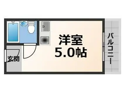 ブリリアント神路(ワンルーム/3階)の間取り写真