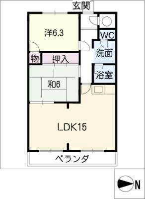 MKタウン江場A(2LDK/4階)の間取り写真