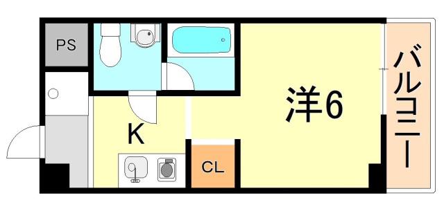 パラディッソコート(ワンルーム/7階)の間取り写真