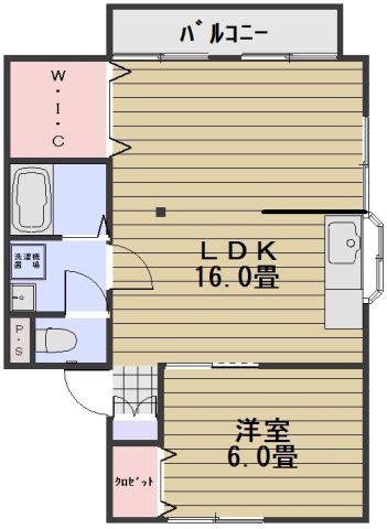 グローバルクレスト(1LDK/2階)の間取り写真