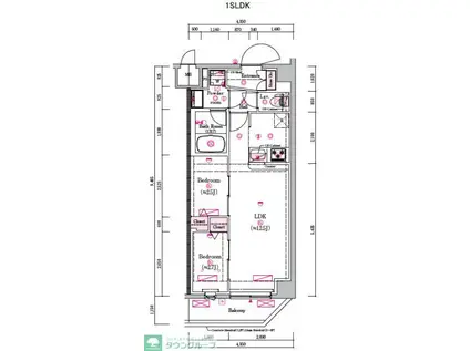 プレール・ドゥーク亀戸小村井(1SLDK/4階)の間取り写真