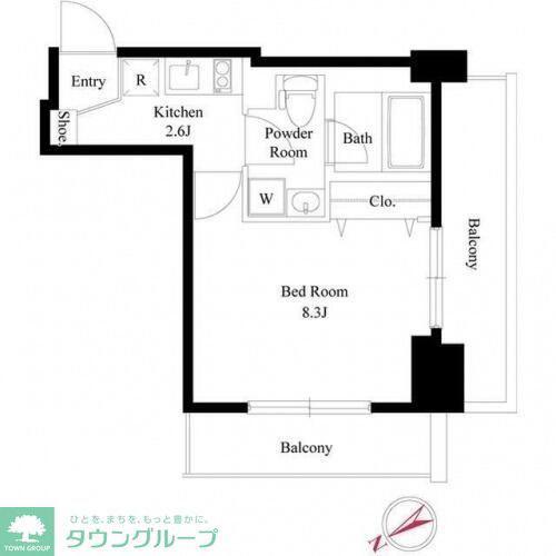 GARBO HAMADAYAMA(1K/4階)の間取り写真