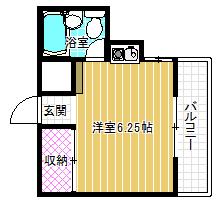 田中ハイツ(ワンルーム/3階)の間取り写真