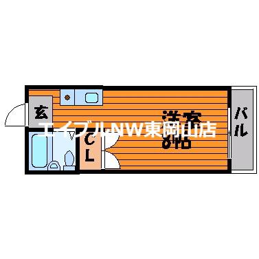 アルフィーネ清水(1K/1階)の間取り写真