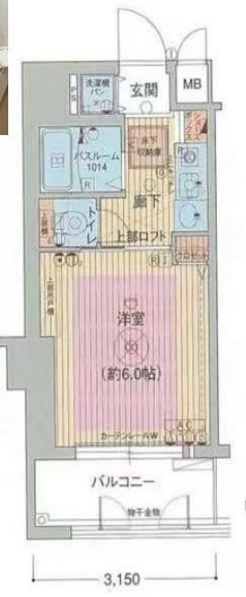 エステムコート梅田東アクアパレス(1K/4階)の間取り写真