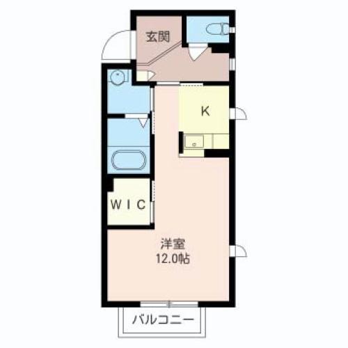 プラウディア湘南(ワンルーム/2階)の間取り写真