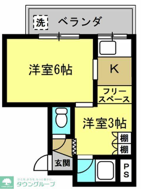グリーンハイツ(2K/3階)の間取り写真