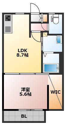ファミールオランジュ(1LDK/1階)の間取り写真
