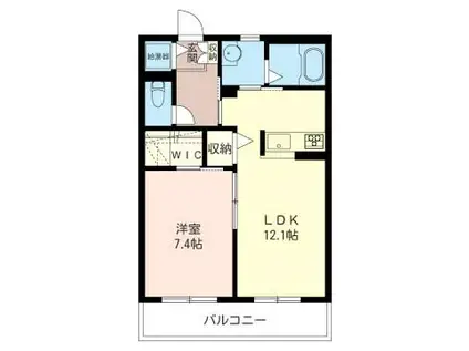 ヴァレンタインコート(1LDK/3階)の間取り写真