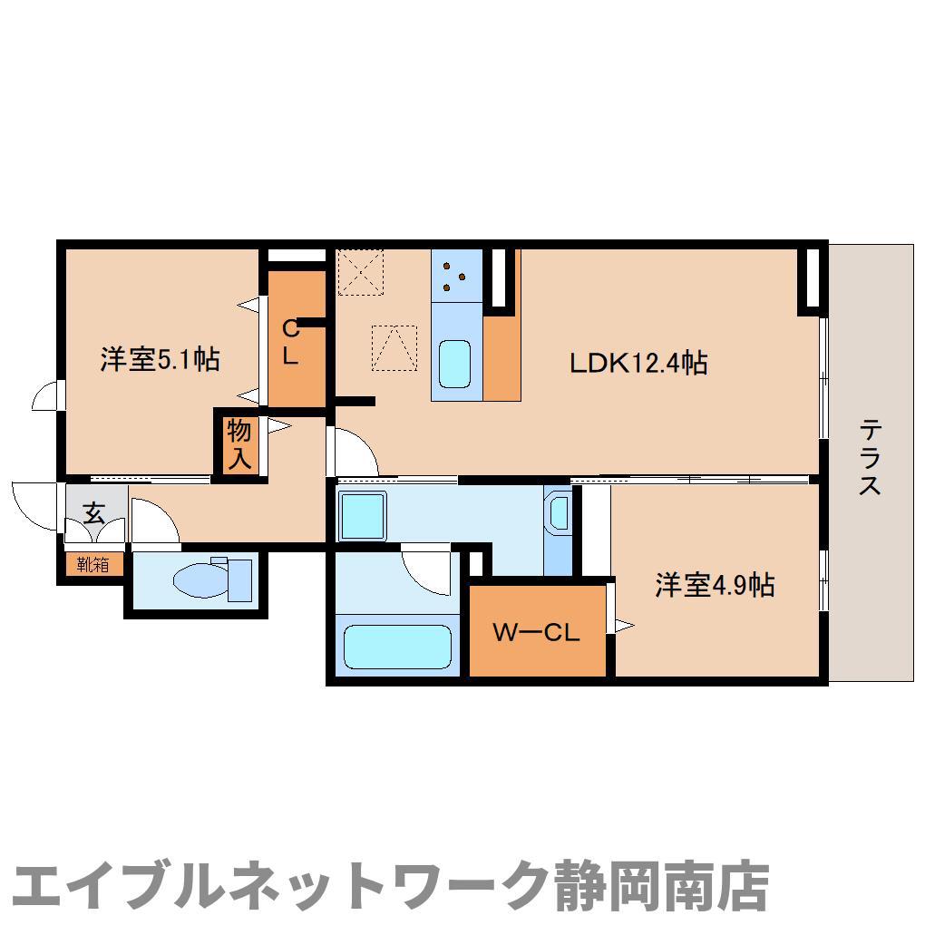 ウィット高岡(2LDK/1階)の間取り写真