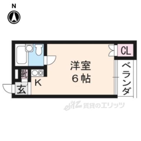 ラメール1(1K/2階)の間取り写真