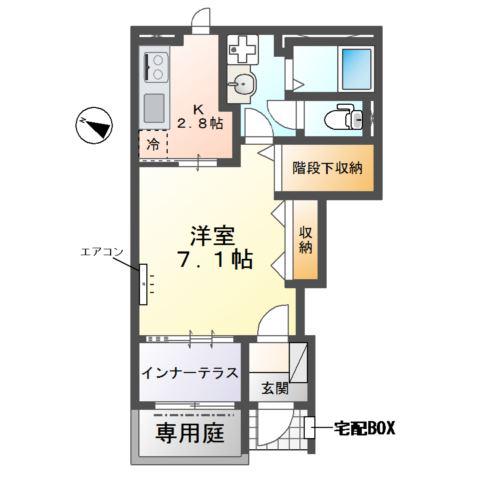  南柏アパート(1K/1階)の間取り写真