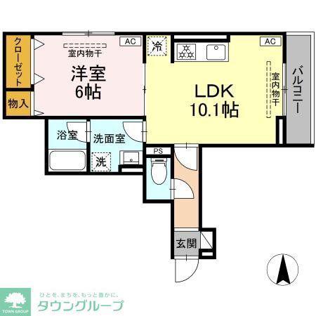 パラディーゾ湘南(1LDK/2階)の間取り写真