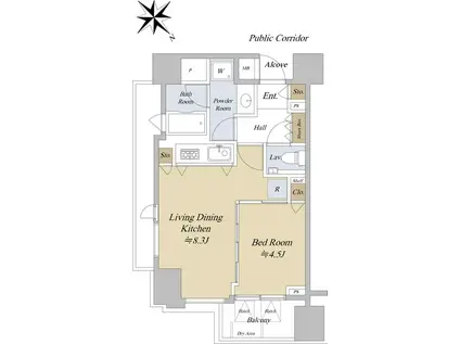 セントラルプレイス南大塚(1LDK/5階)の間取り写真