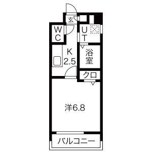 エステート愛和(1K/2階)の間取り写真