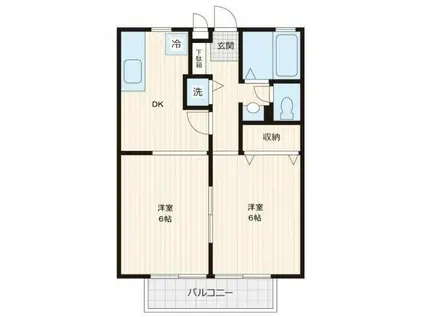 ビューサイト桜台(2DK/1階)の間取り写真