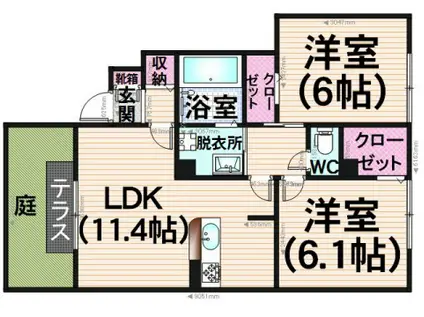 TNアルテミスⅡ(2LDK/1階)の間取り写真