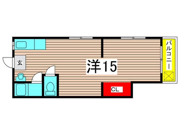 コーポタツノB棟平屋(ワンルーム/1階)の間取り写真