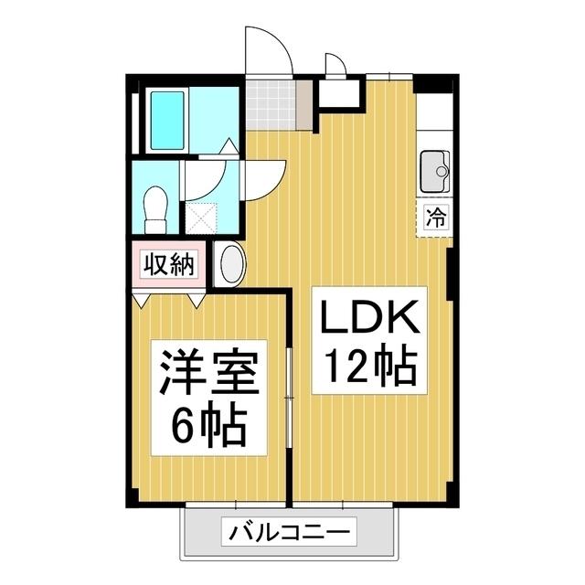 メルベーユ宮B(1LDK/1階)の間取り写真