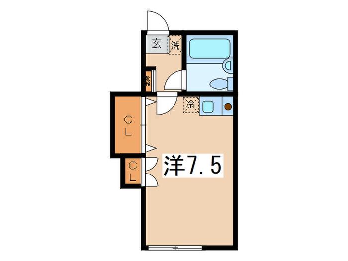 ヴァイルヘンハイム(ワンルーム/2階)の間取り写真