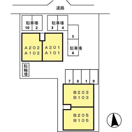 ウィルモア刈草A棟(1LDK/2階)の間取り写真