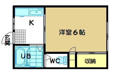 ハイツ小池 NO.1(1K/1階)の間取り写真