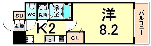 パークフラッツ尼崎(1K/15階)の間取り写真