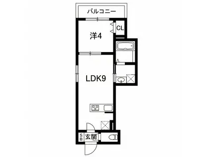 AXIA CITY 兵庫(1LDK/3階)の間取り写真