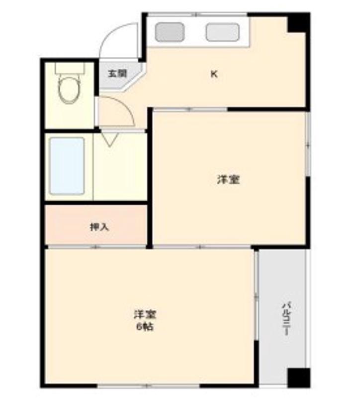 瀬崎ハイツ(2DK/3階)の間取り写真